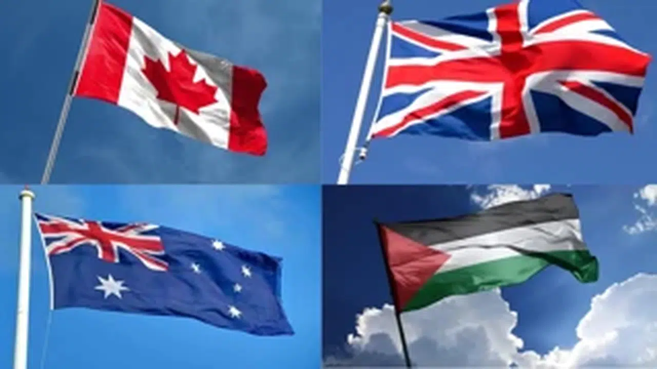 وأعلنت بريطانيا وكندا وأستراليا اعترافها بالدولة الفلسطينية.