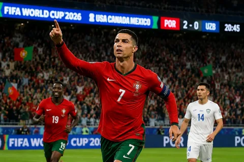 رونالدو يحطم رقماً قياسياً في كأس العالم في مباراة ضد أوزبكستان