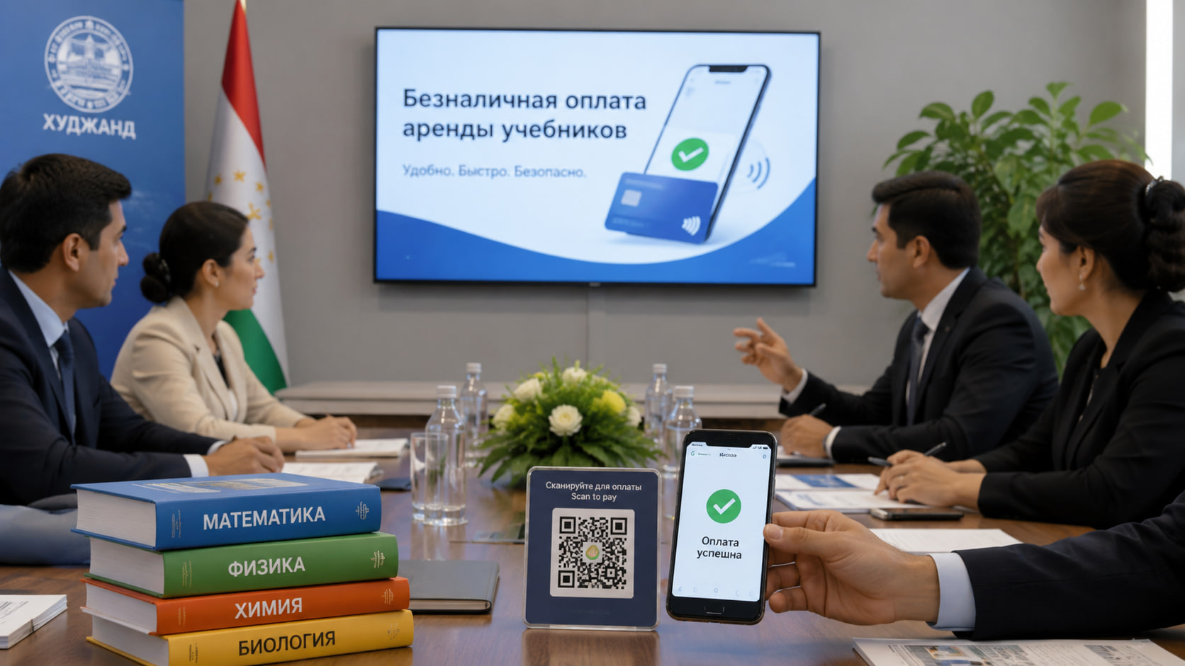 تمت مناقشة الدفع الإلكتروني لاستئجار الكتب المدرسية في خوجند.